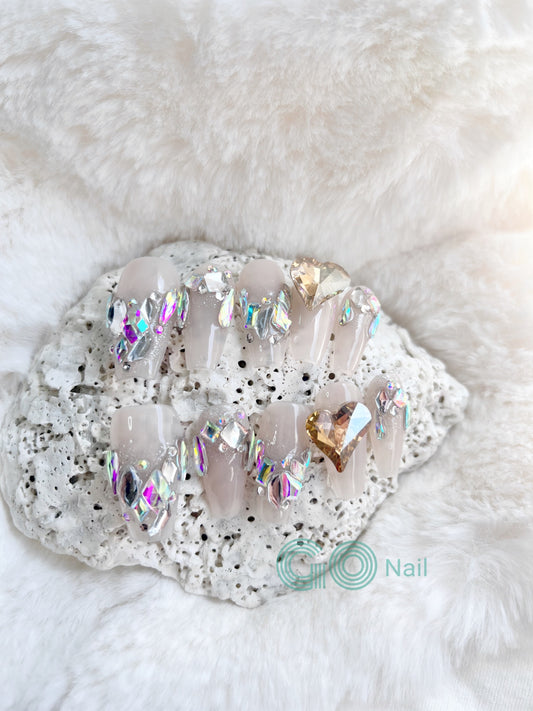 Lovely heart press on nails