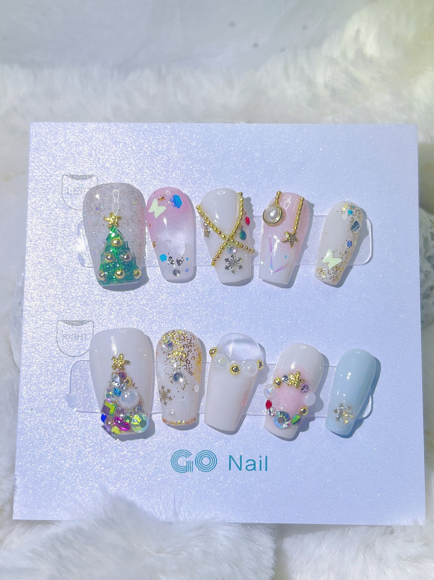 Christmas tree press on nails