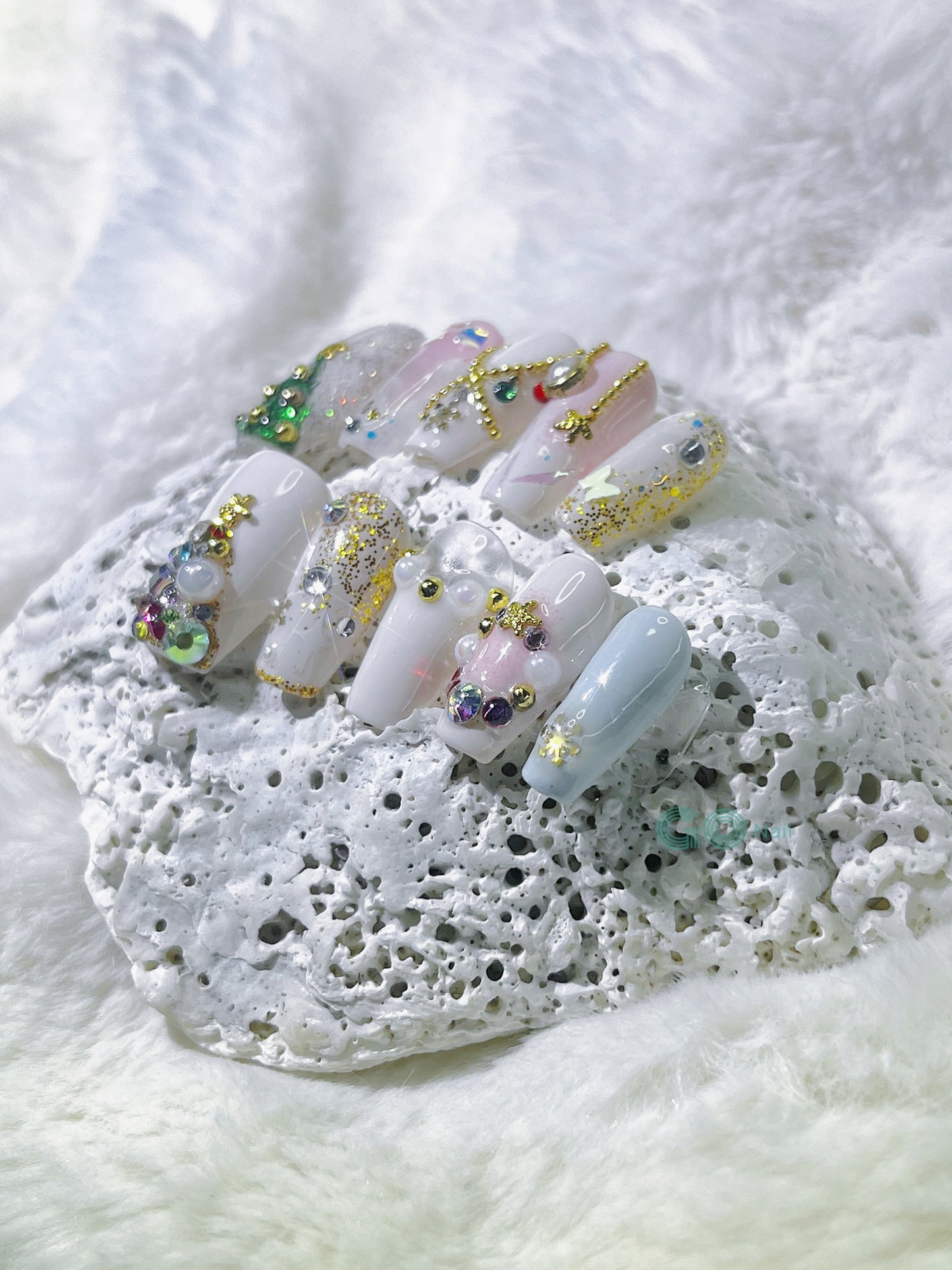 Christmas tree press on nails