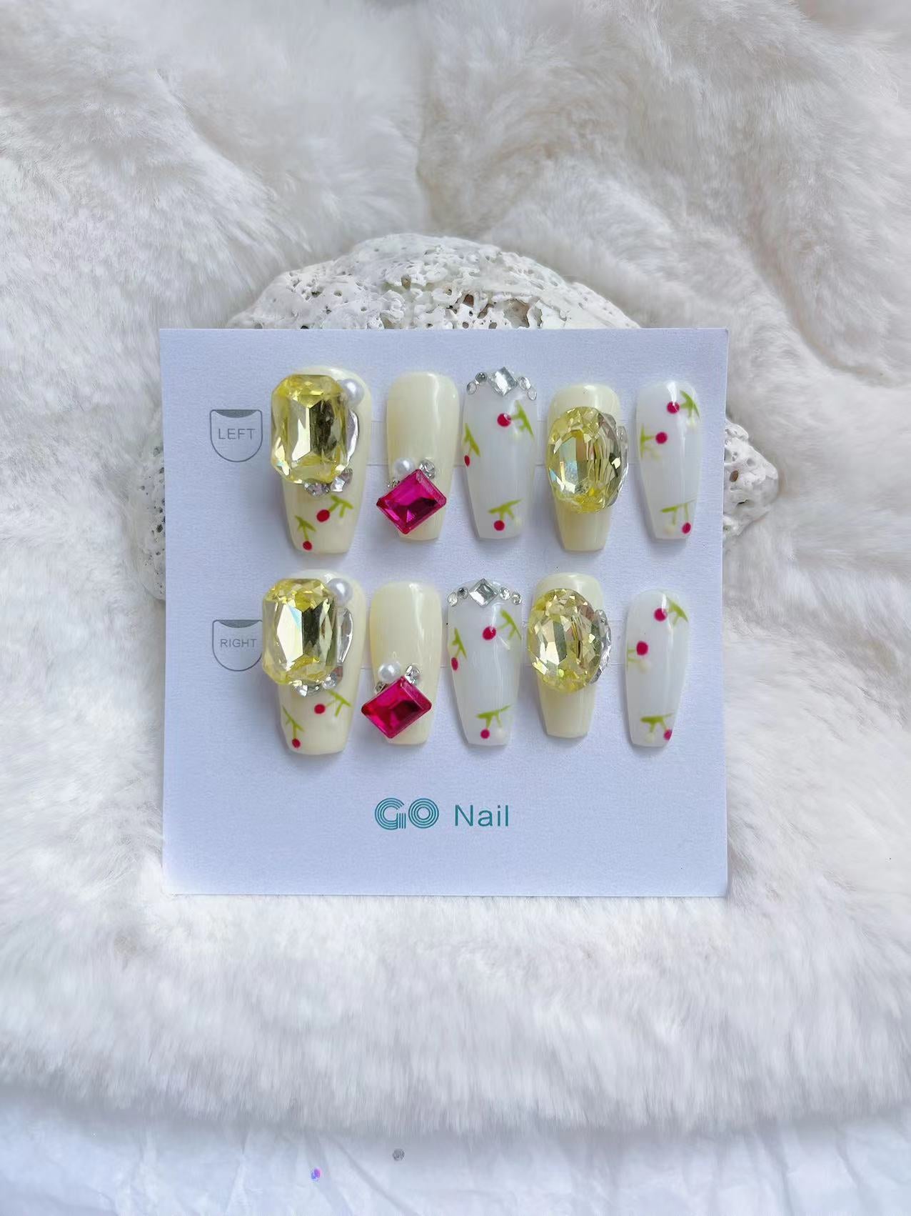 Summer tropical press on nails